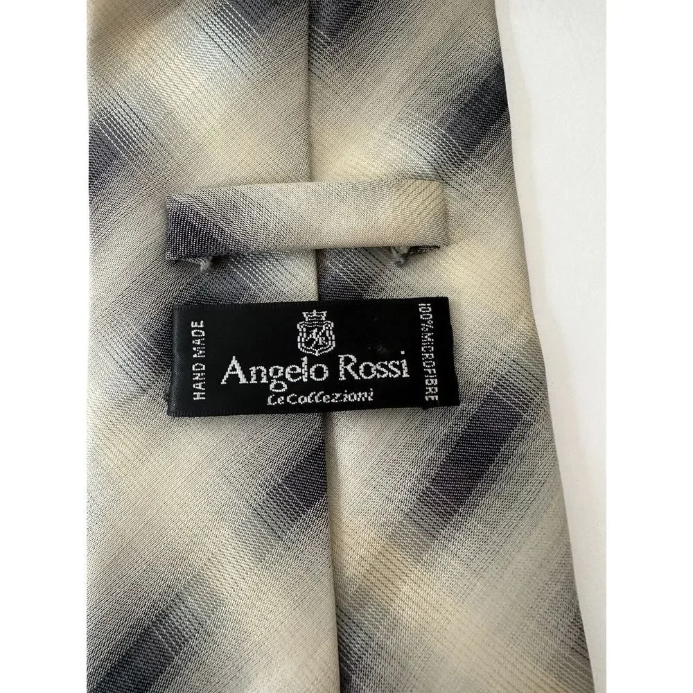 Angelo Rossi Mens Tie Microfiber Designed In Italy Gray‎ Corpcore Classic